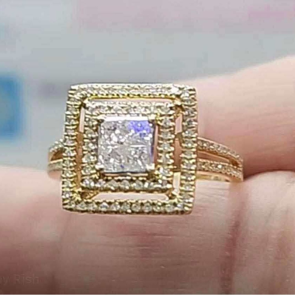 BRAND NEW LEGIT HONGKONG SETTING DIAMOND EMERALD CUT RING SIZE 8